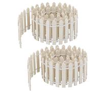 2uds Mini Valla de Jardín de Hadas, 90 cm Valla Decorativa Madera, Adorno Paisaje en Miniatura para Casa Muñecas, Manualidades, Diorama, Maceta (Color Madera)