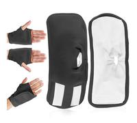 2uds Paquetes de Aceite de Ricino para Manos, Envoltura de Aceite de Ricino Reutilizable Almohadillas de Aceite de Ricino Ajustables Evita Fugas (Negro)