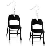 2uds Pendientes de Silla Plegables, Acrílico de Lucha 3D Pendientes de Movimiento Pendientes Colgantes Divertidos para Mujeres y Niñas Presente de Navidad de Halloween