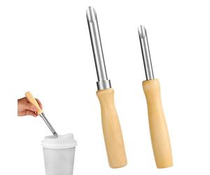 2uds Perforadores para Tapas de Vasos de Limonada para Pajita, Perforadores para Tapas de Plástico Perforadores para Pajitas para Tapas de Té con Leche y Agua con Limón