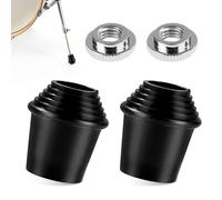 2uds Piezas Pies de Goma de Bombo, 3,3 x 3 cm Pies de Bombo Patas de Goma Roscadas Accesorios con Tuercas de Seguridad para Espuelas de Bombo Banda Orquesta Música Pop Rock and Roll