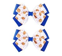 2uds Pinza Pelo Galleta Chocolate, 9x5,5cm Adorables Pinza Pelo Lazo de Dibujos Animados para Halloween Cumpleaños Fiesta Temática de Dibujos Animados Accesorio Disfraz(Azul)