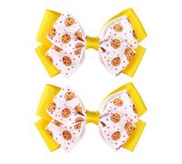 2uds Pinza Pelo Galleta Chocolate, 9x5,5cm Adorables Pinza Pelo Lazo de Dibujos Animados para Halloween Cumpleaños Fiesta Temática de Dibujos Animados Accesorio Disfraz(Amarillo)