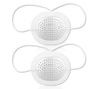 2uds Protector Ocular Postoperatorio, Protector Ocular Transpirable de Aluminio para Adultos con Correa Elástica Extendida y Cubierta Tela Blanca para Dormir y Después de la Cirugía
