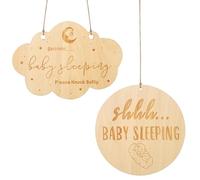 2uds Señal para Dormir de Bebé, Madera Diferentes Formas Letrero para Puerta para Dormir de Bebé con Cuerda de Cáñamo para Puerta Delantera Dormitorio de Guardería Habitación de Bebé