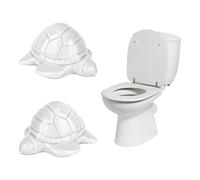 2uds Tapas Decorativas Tornillo de Inodoro de Cerámica, Bonitas Tapones Tortuga Marina Animal Tornillo Decoración Baño Hogar Instalación Fácil para Accesorios Base Taza Inodoro (Blanco)