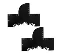 2uds Tarjetas de Mejora para Barbería Indicadores Medición, Herramienta Reutilizable Moldear Línea del Cabello y Barba Alineación Bordes con Spray Color para Peinado Barba y Masculino (Negro)