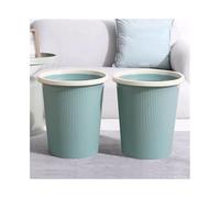 2WFYJNITP Cubierta de cocina Bote de basura sin tapa, redondo, plástico, color liso, con aro presión, apto for salón, dormitorio, cocina, etc., tamaño pequeño, paquete 2 para Office(Blue,Medio)