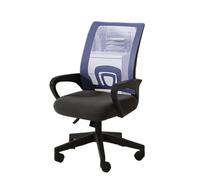 2WFYJNITP Sillas ejecutivas Silla de Oficina cómoda for el hogar, Silla giratoria for Juegos, ergonómica con Respaldo Medio Malla Tela elevación Soporte Lumbar(Blue)