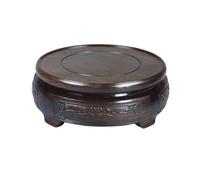 2WFYJNITP Soporte para macetas de patio Base redonda de madera tallada en relieve retro for exhibir jarrones y teteras con piedras extrañas(Pequeño)