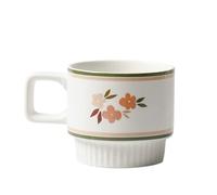2WFYJNITP Tazas de té Bonita taza de cerámica apilable 300 ml con diseño rayas en relieve. Juego 1 for café leche cafeterías para café con leche
