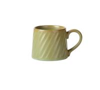 2WFYJNITP Tazas de té Taza de cerámica gran capacidad con rayas verdes, estilo retro, latte, europeo, vertida a mano para café con leche