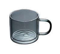 2WFYJNITP Uso diario Tazas de vidrio doble pared colores, tazas té o café borosilicato con asa, 250 ml para cóctel(Grey)