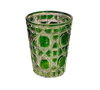 2WFYJNITP Uso diario Vasos de vidrio vintage con relieve, 310 ml (10.8 oz), boca ancha y color para cóctel(Dark Green)