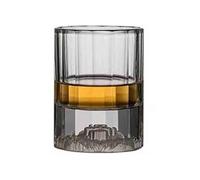 2WFYJNITP Uso diario Vasos de whisky lujo con rayas verticales, relieve 3D cabeza león, base gruesa, estilo Old Fashioned, 150 ml para cóctel(Transparent)