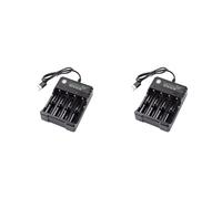 2X 18650 Cargador de Batería de Litio 4 Ranuras 3.7V Soporte de Carga USB Inteligente 14500 Cargador de Linterna Brillante