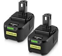 2X 18V 5.5Ah de reemplazo para ryobi Batería 18v RB18L50 RB18L40 RB18L25 RB18L15 RB18L13 P108 P107 P122 P104 P105 P102 P103Con LED indicador