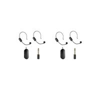 2X 2.4G Conjunto de Micrófono Lavalier Inalámbrico Montado en la Cabeza Transmisor con Receptor para Amplificador Altavoz de Voz 1 A 2