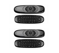 2X 2.4G Ratón de Aire Teclado Inalambrico Control Remoto para Android TV Caja Computadora Inglés Versión Giroscopio de 6 Ejes
