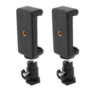 2X 2 En 1 Sostenedor del Clip del Teléfono Móvil Montaje de Adaptador de Zapata Caliente de Cabeza de Bola 360 Apto para Dslr Slr Cámara