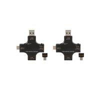 2X 2 in 1 Type C USB Tester Color Screen LCD Digital Multimeter, USB C Voltage Current Ampere Voltmeter Detector