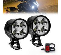 2X 2 Inch Focos LED para Motocicleta 3 Modos,40W Faros de Motocicleta Luces de Niebla Luz de Bicicleta Universal 12V 24V Luces Auxiliares para Bicicleta Motocicleta E-bike Scooter