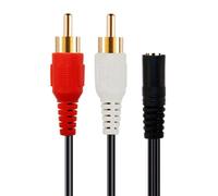 2X 2 RCA Macho A Hembra 3,5 mm Jack Aux Cable de Audio Estereo