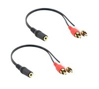 2X 2 RCA Macho A Hembra 3,5 mm Jack Aux Cable de Audio Estereo