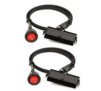 2X 24 Pines Hembra ATX PSU PC Fuente de AlimentacióN Probador de Arranque Start Jumper Ridge Cable con Interruptor de Encendido / Apagado, 50 cm