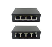 2X 4 Puertos Gigabit POE Extender 100/1000M Network Switch IEEE802.3Af/At Plug&Play para PoE NVR IP Camera AP