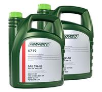 2x 5 Aceite de Motor Litros FANFARO 5W-30 Api Sn BMW VW Mercedes