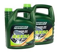 2x 5 Litro FANFARO Aceite de Motor GSX 50 20W-50 Sn CH-4 Aceite Universal