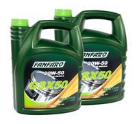 2x 5 Litros Aceite De Motor FANFARO GSX 50 20W-50 API SN CH-4