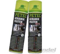 2x 500ML PETEC Cerámica Pasten Spray Alta Temperatura Frenos Multimontage Pasta