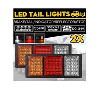 2x 55 Led Tail Lights Ute Trailer Caravan Truck Stop Indicator Rear Lamp 24v
