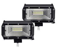 2X 72W Barra LED Faros de Trabajo,ALPHA DIMA 12V 24V 6000K IP67 Impermeable Super Bright de Faros LED Tractor Blanco Frío Para Off-road Camión,Moto