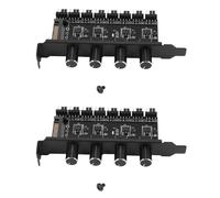 2X 8 Canales Cubo Del Ventilador Controlador de Velocidad Del Ventilador de Enfriamiento de 4 Perillas para la Caja de la Cpu Hdd Vga Pwm Fan i