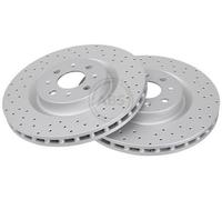 2x A.B.S. Coated Disco de freno Delantero para ABARTH Grande Punto (199) 305mm