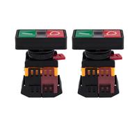 2X AC 220V Luz Amarilla ENCENDIDO APAGADO COMIENZO PARADA Interruptor de Boton Pulsador Momentaneo 1 NO 1 NC