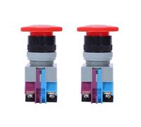 2X Ac 600V 10A Rojo Interruptor de Boton Pulsador de Parada de Emergencia de Seta 22Mm No Nc