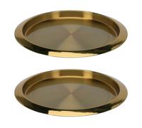 2x Acero Inox. Bandeja Ø 35CM Oro Redondo Tableta Decorativa de Camarero