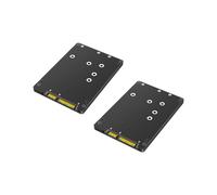 2X Adaptador 2 en 1 Que Combina M.2 NGFF Key B y MSATA SSD A 2.5 SATA3 con Caja de Plástico para SSD
