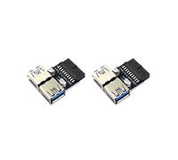 2X Adaptador de 19 Pines A USB 3.0/3.1 Dual, Conector Frontal Hembra Tipo A de 19 Pines/20 Pines, Adaptador USB 3.0 Enchufable