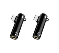 2X Adaptador de Audio Tipo C Gancho Llamada MúSica Carga Convertidor de Auriculares de Orificio Redondo 2 en 1 de 3,5 mm