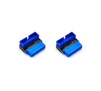 2X Adaptador de Cabezal USB USB3.2 GEN1 19Pin/20Pin Socket 90 Grados Convertidor de Codo de Dirección DIY Placa Base de Escritorio A