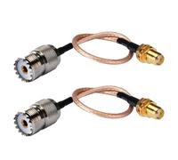 2X Adaptador de Cable de Antena de Mano para Base Uhf Y Antenas Moviles - Conectores Hembra Sma A Uhf So-239 Hembra