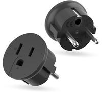 2X Adaptador de Enchufe de USA a Enchufe Europeo, Americano to España, USA a EU, Adaptador de Viaje Estados Unidos a Español (D)