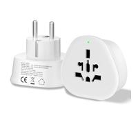 2X Adaptador de Enchufe UE para Viaje, Convertidor de Pin Schuko de EE.UU./Canadá/Suiza/Reino Unido/Brasil/Australia/China a Europa, Adaptador de Enchufe Mundial para Alemania/Francia/España/Italia