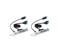 2X Adaptador de Panel Frontal USB 3.2 Gen2x2 de 20 Gbps, Conectores USB-C y USB A USB 3.2 Tipo e, Clave A, de 20 y 19 Pines.