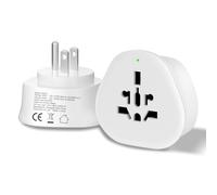 2X Adaptador de Viaje para Enchufe USA, Convertidor de Clavija de Reino Unido/Europa/Alemania/Francia/Suiza/Brasil/Australia/China a US/Canadá, Adaptador de Enchufe Mundial a US